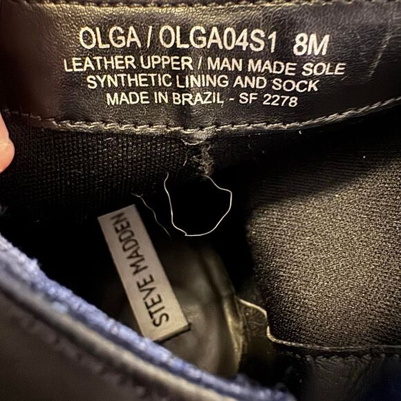 Steve Madden Olga Women’s Size 8 Black Leather Ankle Boots Studded Pointed Toe B - Picture 6 of 7